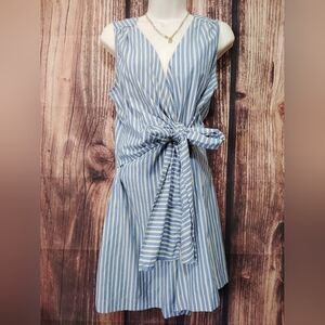 Style Envy Blue Striped Sleeveless Dress Size Large In New Condition